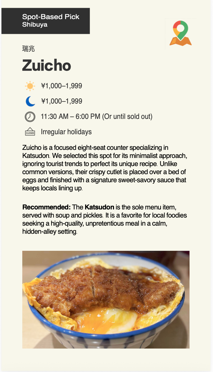 Tokyo Local Food Guidebook